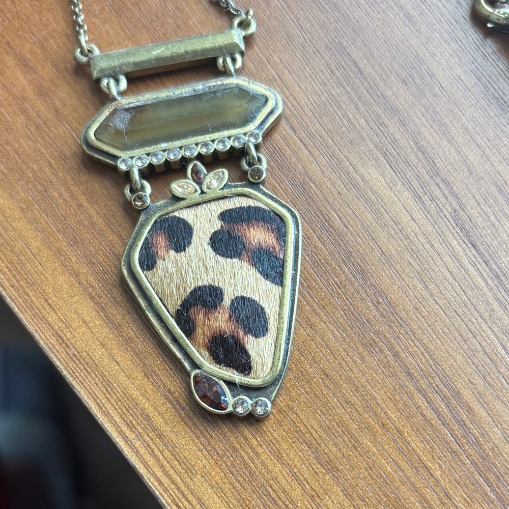 Silpada Leopard Pattern Necklace with Gold and Black Accents